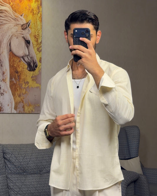 Butter Yellow Irish Linen Shirt