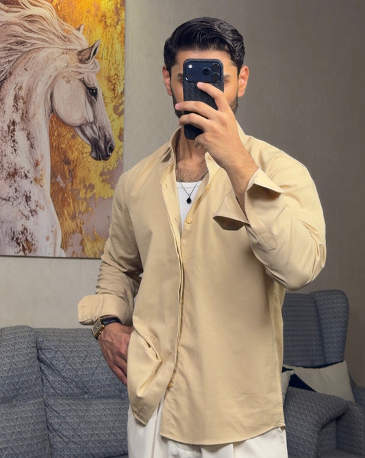 Beige Irish Linen Shirt