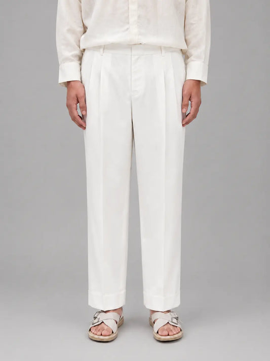 Ivory Pleated Pants