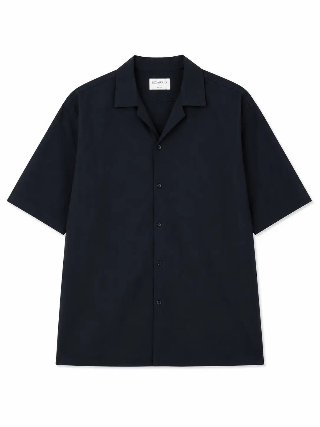 Black Cuban Collar Shirt