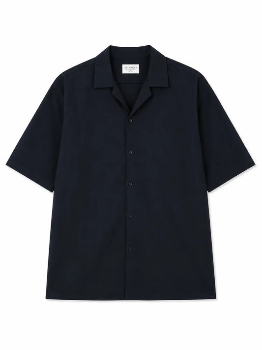 Black Cuban Collar Shirt