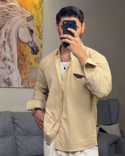 Beige Irish Linen Shirt