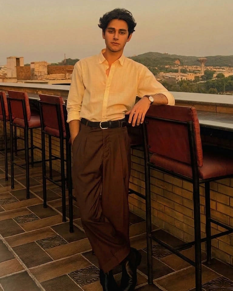 Brown Pleated Pants