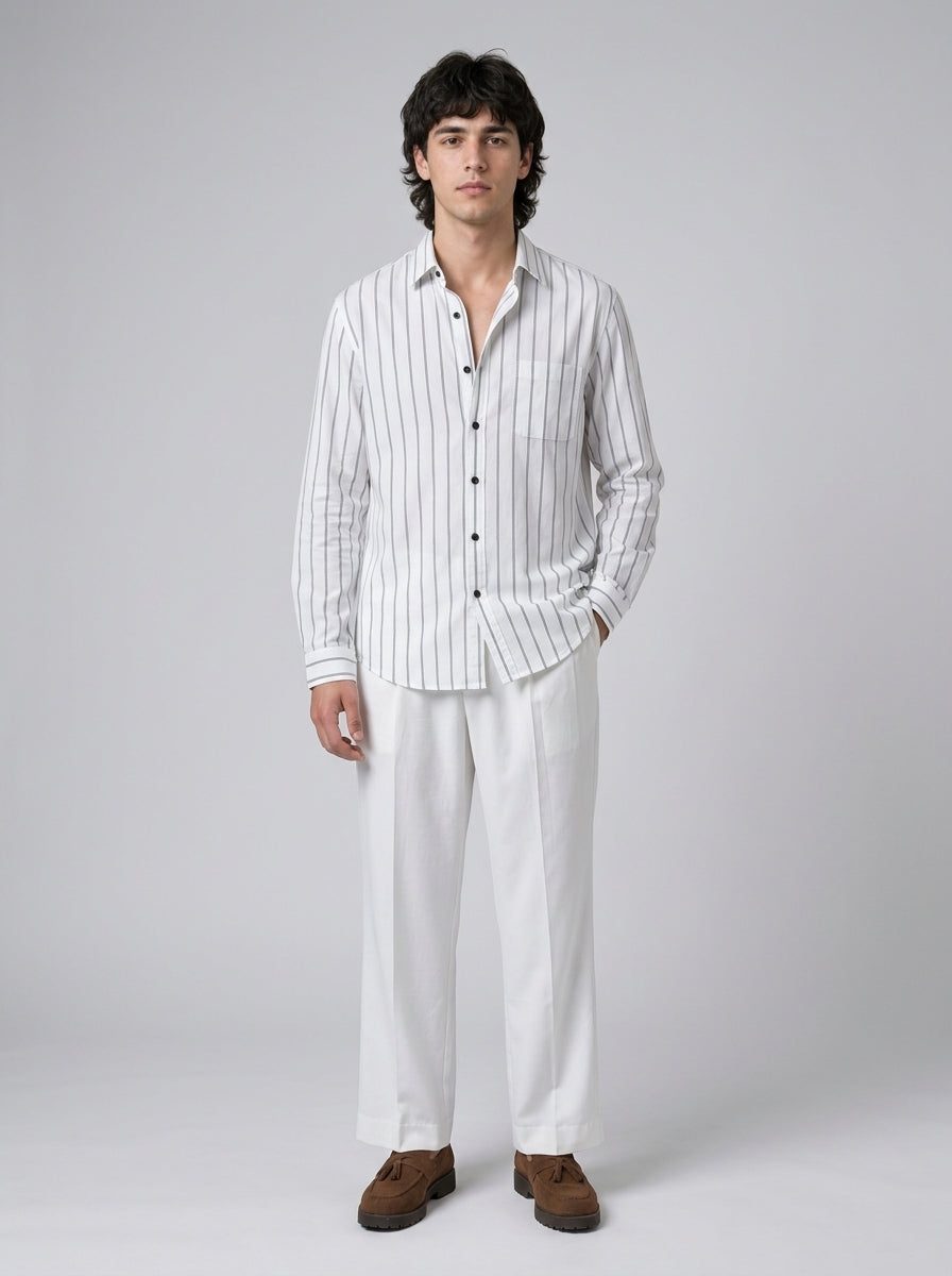 White Striped Shirt